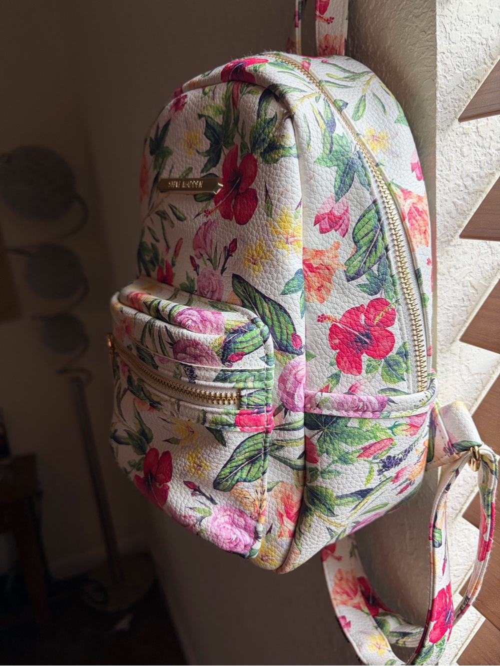 Steve Madden White Floral Mini Backpack - Picture 3 of 9